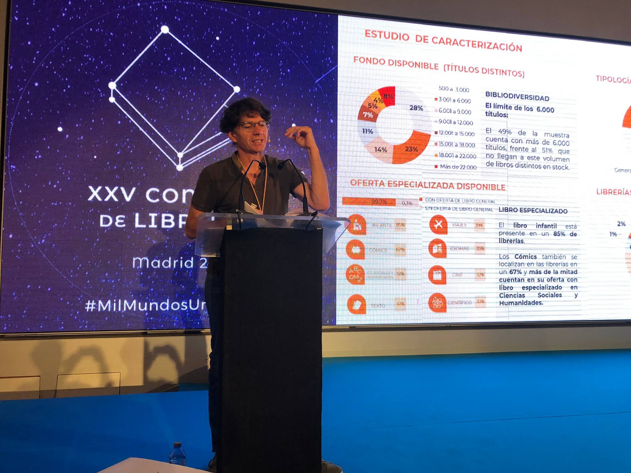 Álvaro Manso, portavoz de CEGAL, presenta en el Congreso de Librerías el Mapa de librerías 2022.