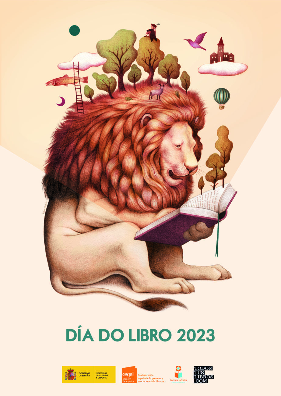 Cartel del Día del Libro 2023 en gallego.